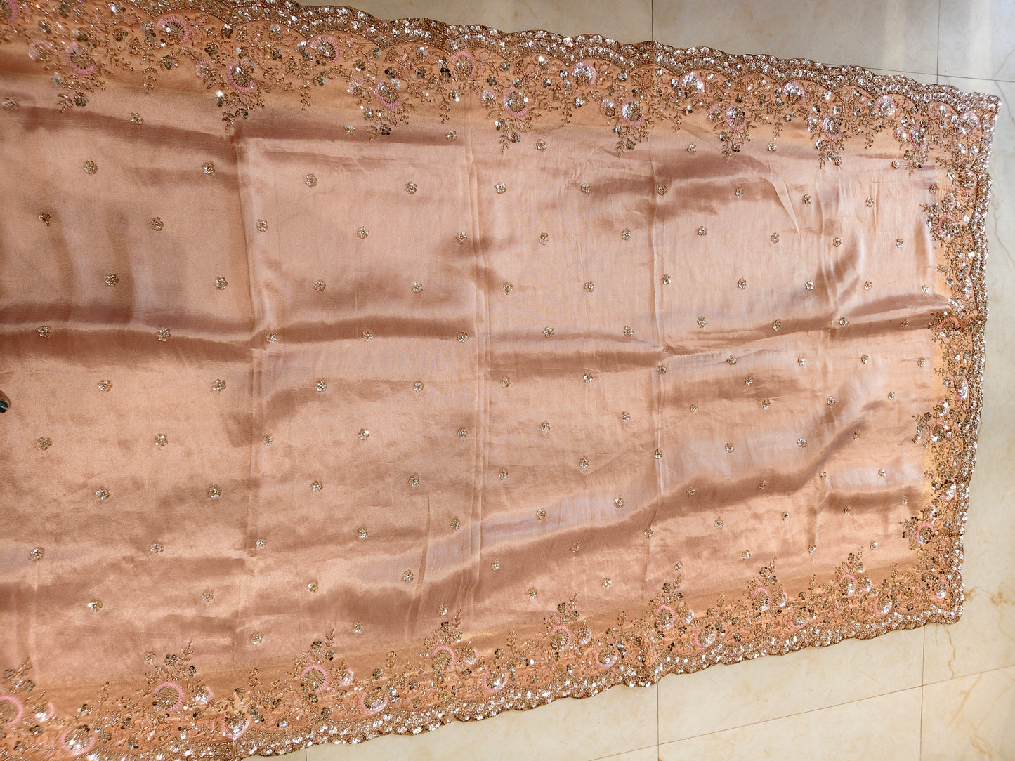 Baby Pink Linen Saree
