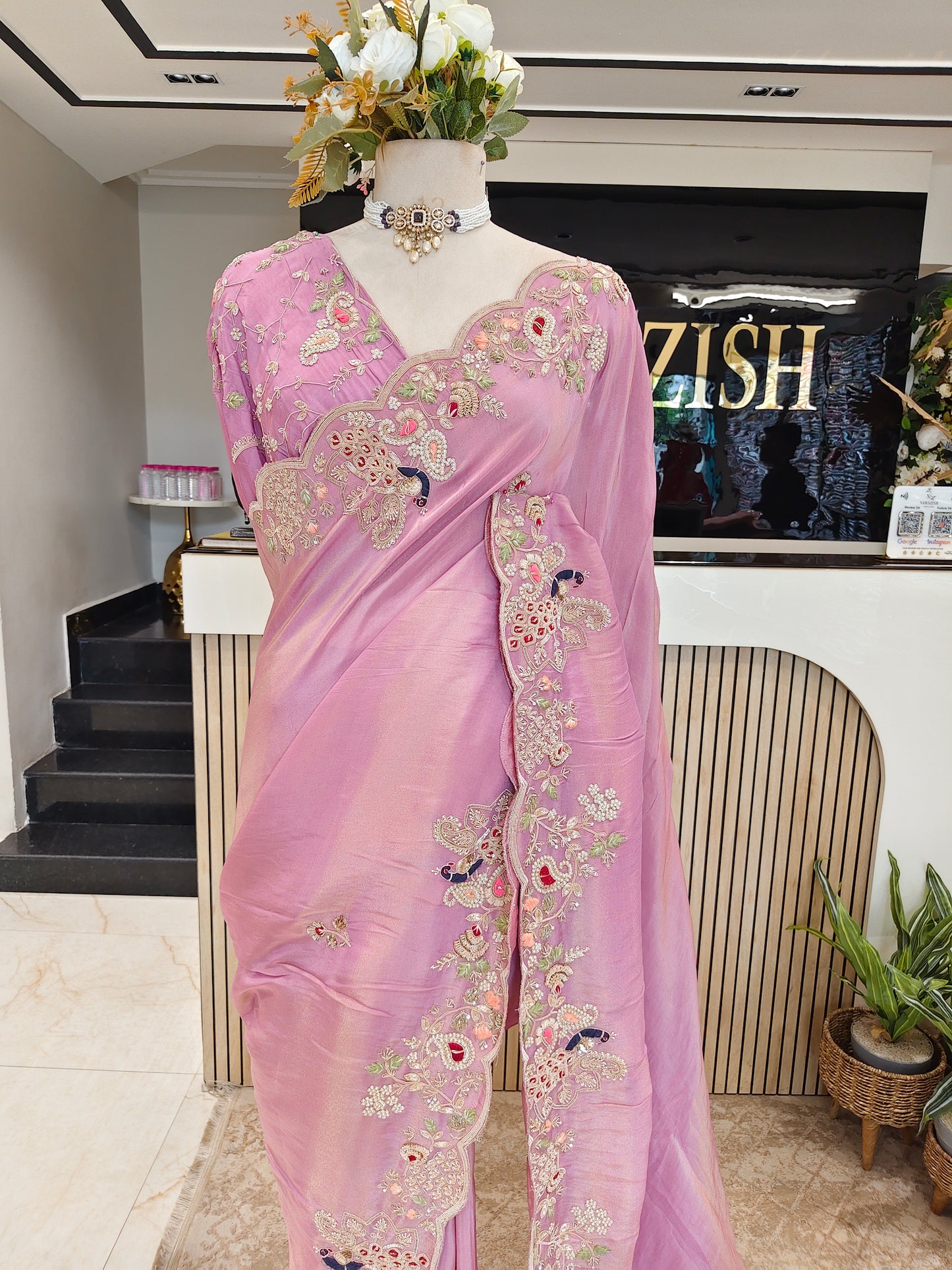 Lavender Tissue Saree