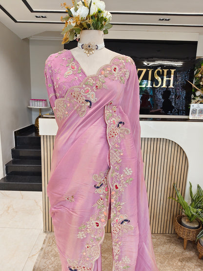 Lavender Tissue Saree