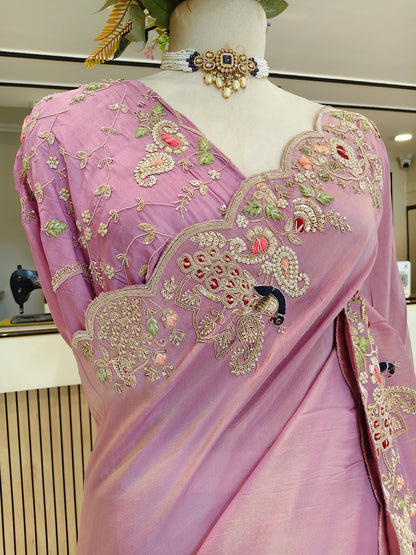 Lavender Tissue Saree