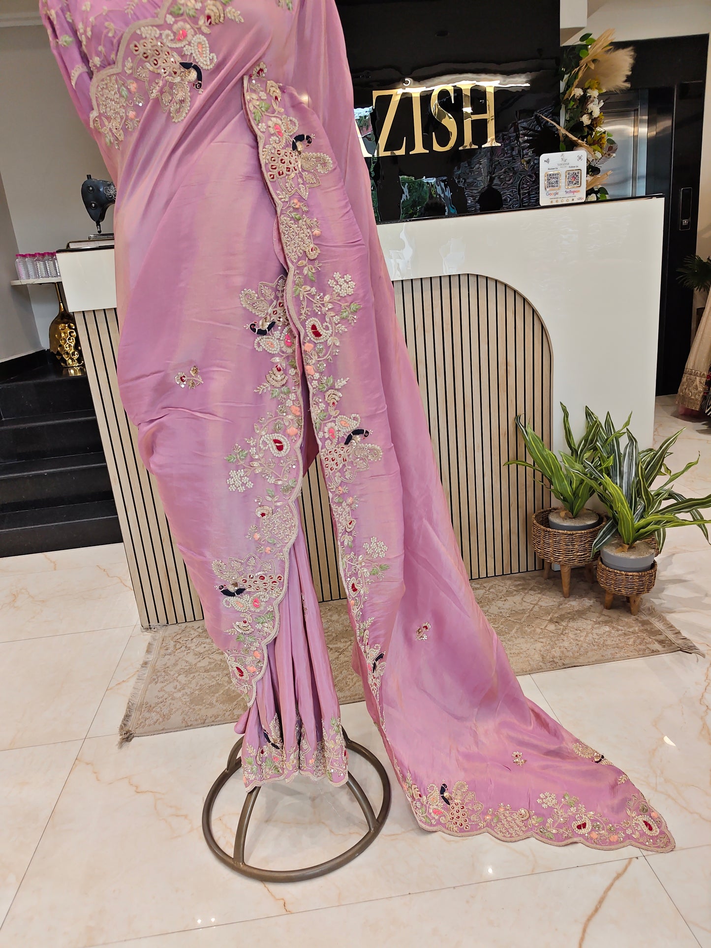 Lavender Tissue Saree