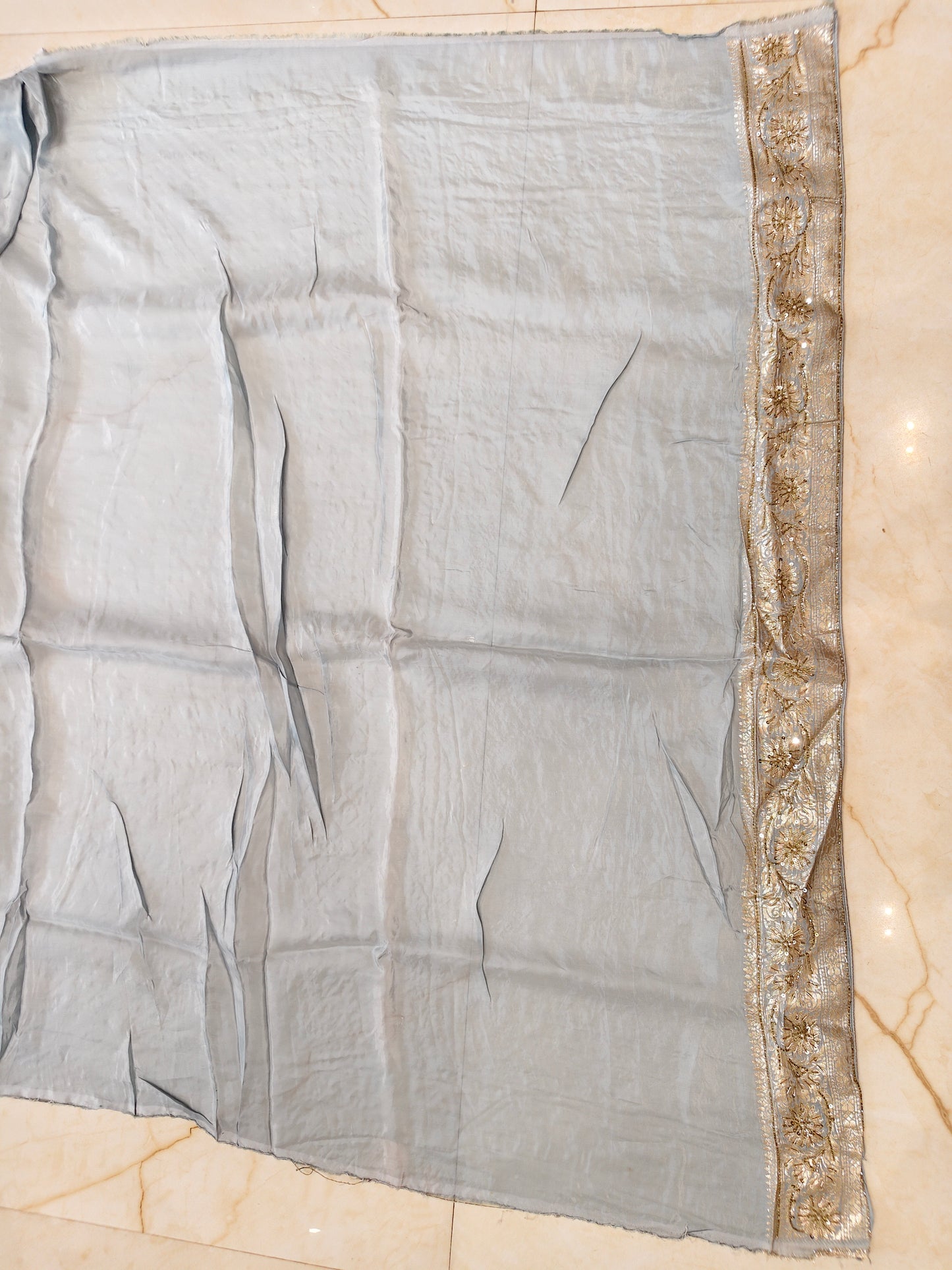 Silver Silk Saree
