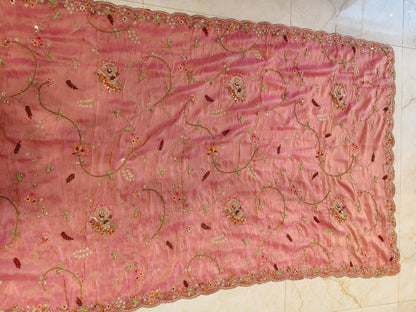 Baby Pink Tissue Saree