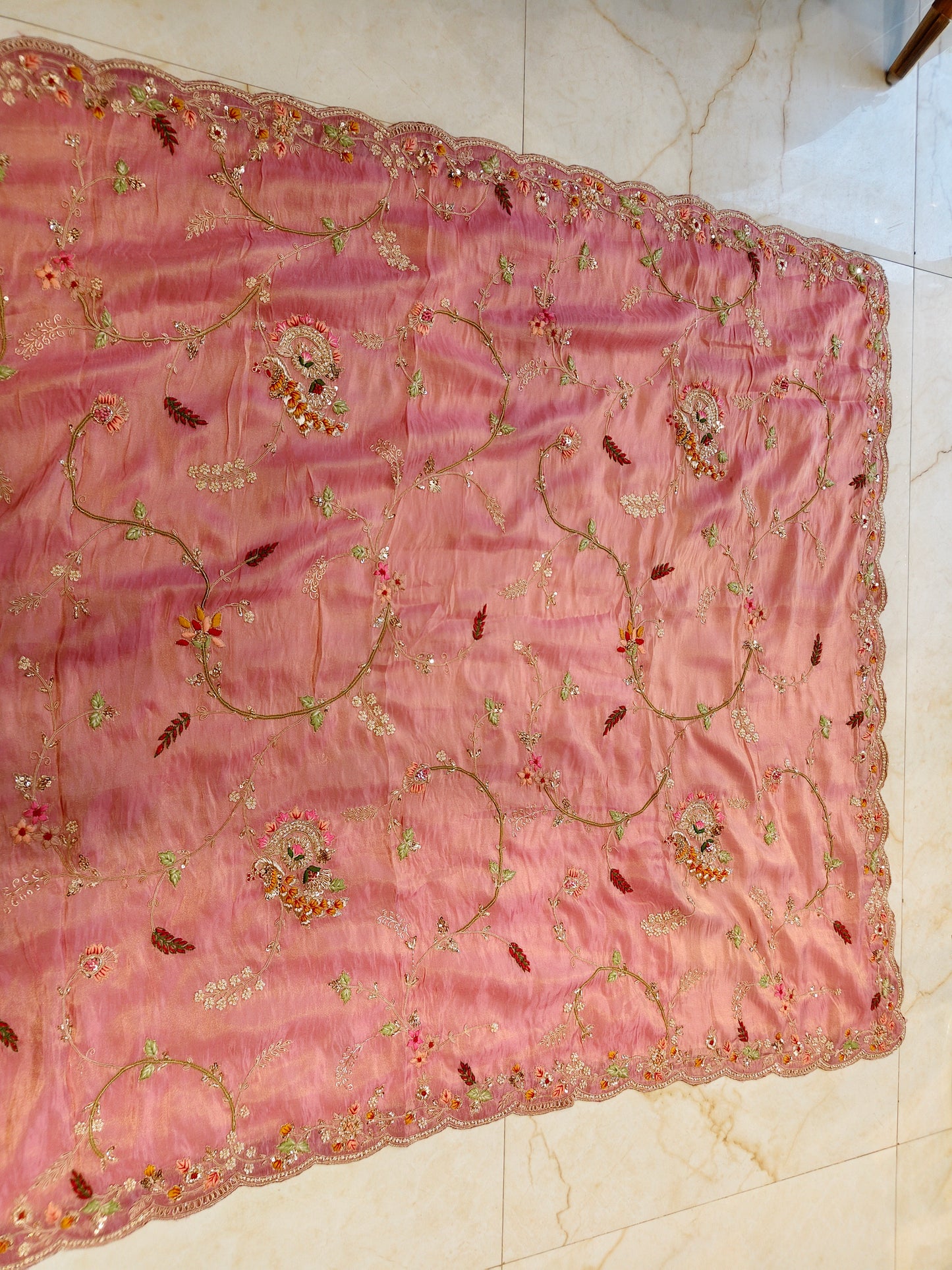 Baby Pink Tissue Saree