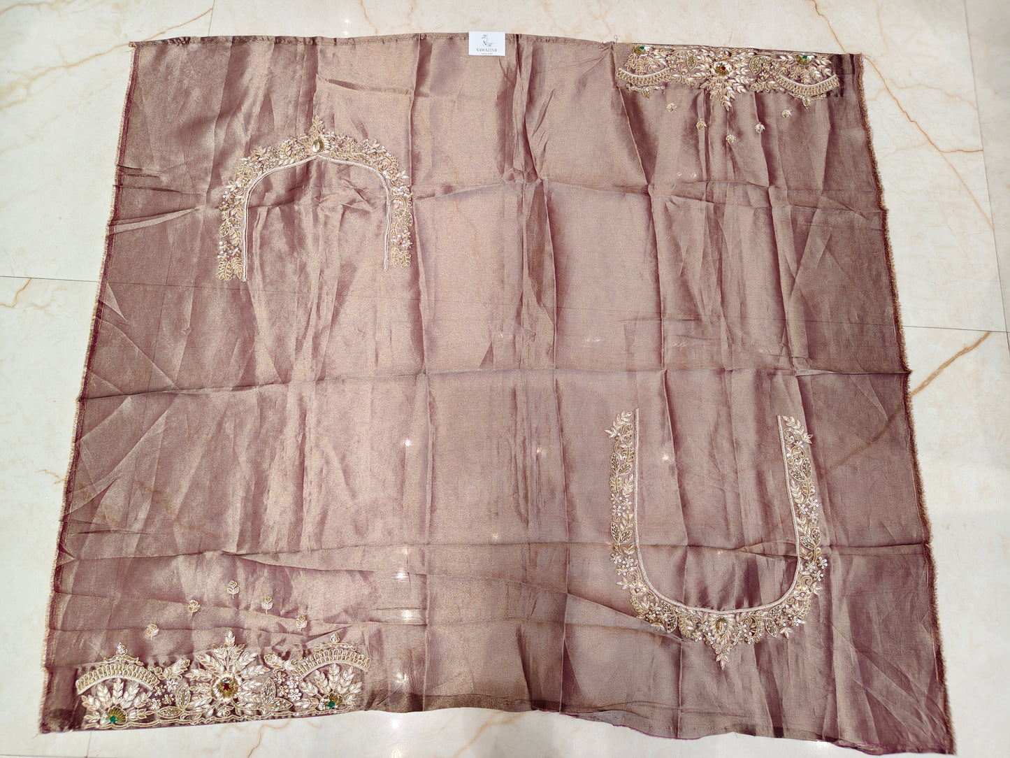 Rose Gold Tissue Saree