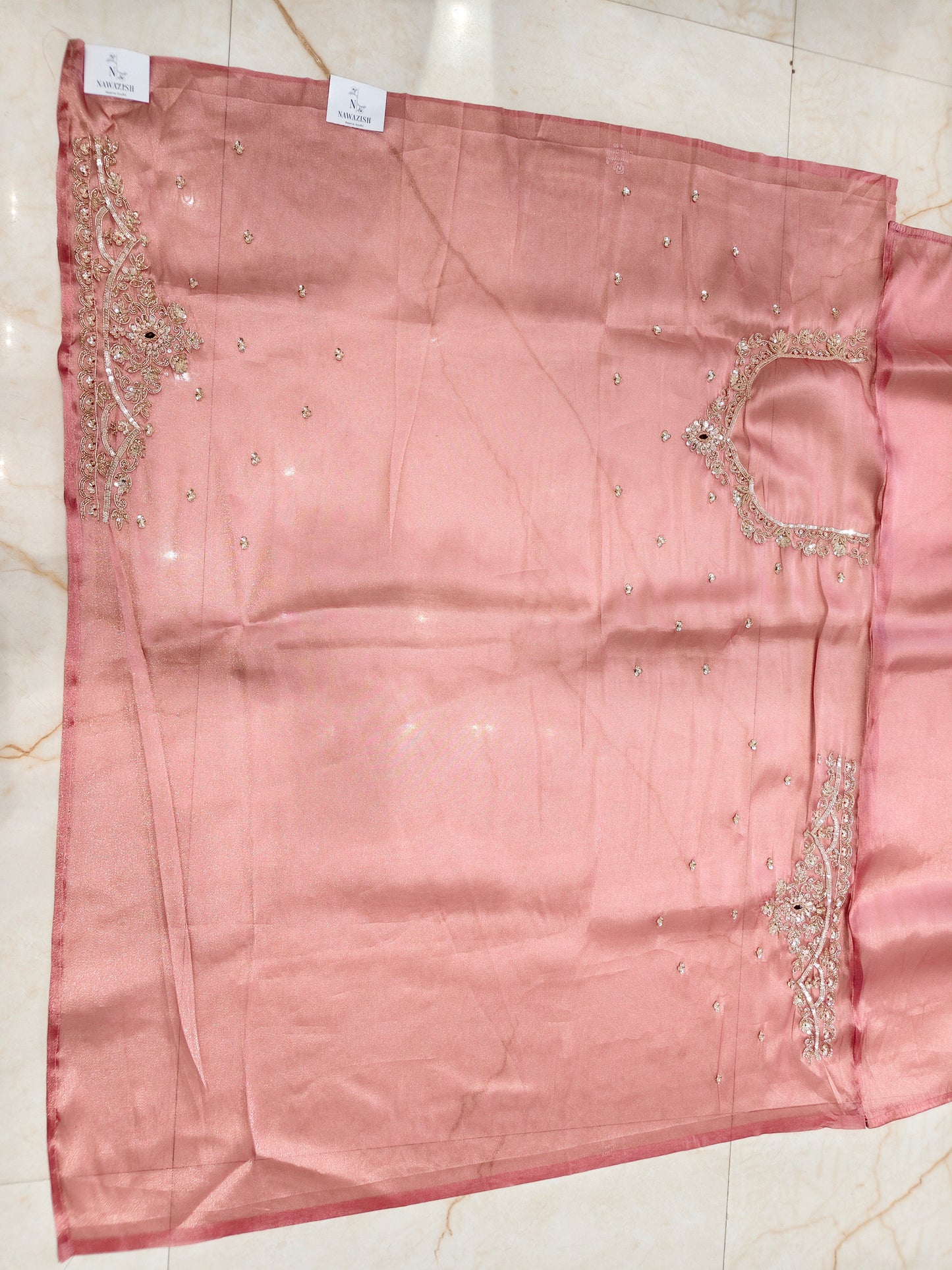 Onion Pink Tissue Saree