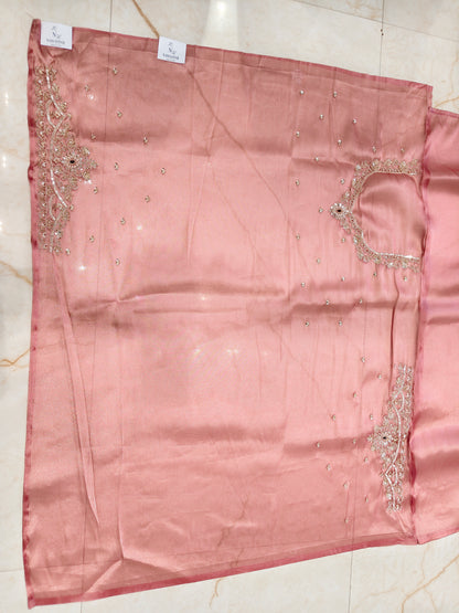 Onion Pink Tissue Saree
