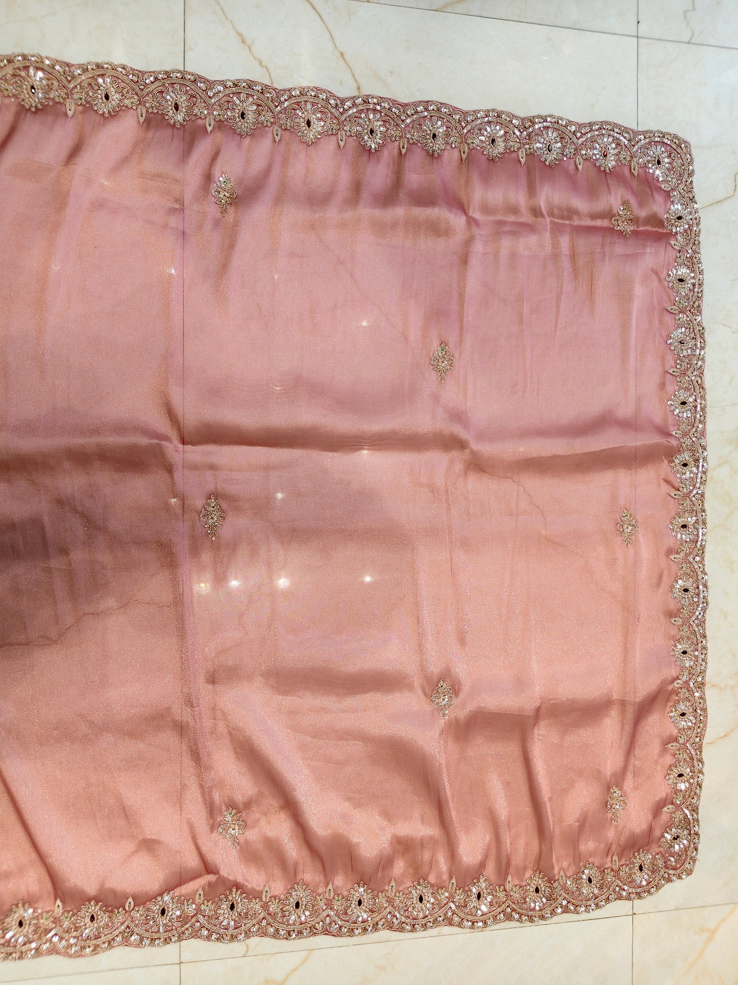 Onion Pink Tissue Saree