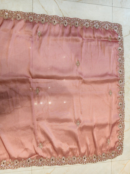 Onion Pink Tissue Saree