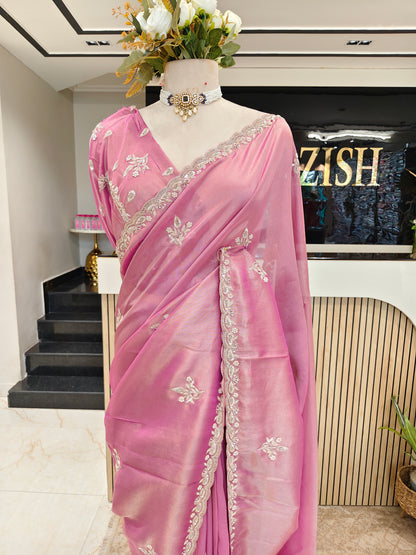 Lavender Tissue Saree