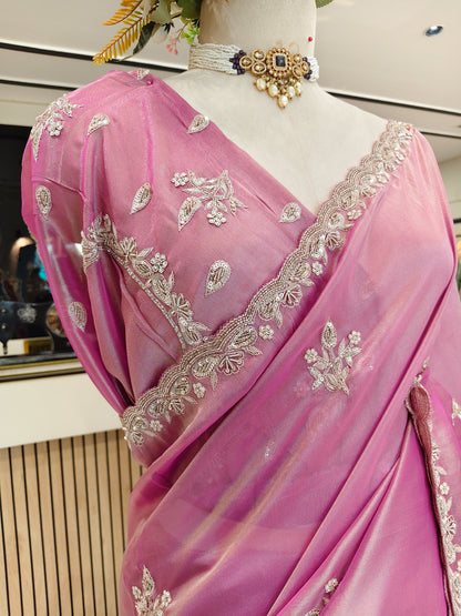 Lavender Tissue Saree
