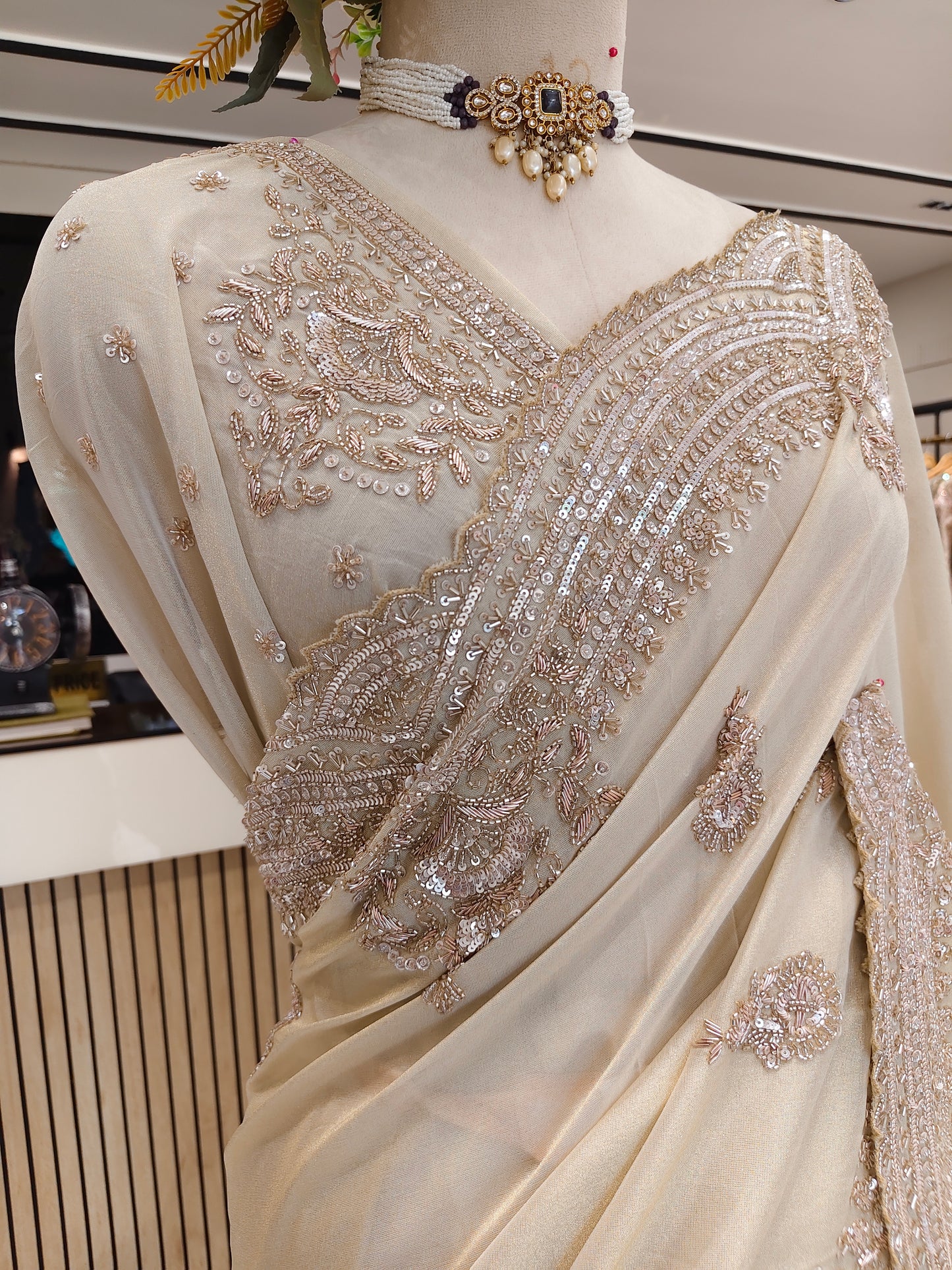 Golden Tissue Saree
