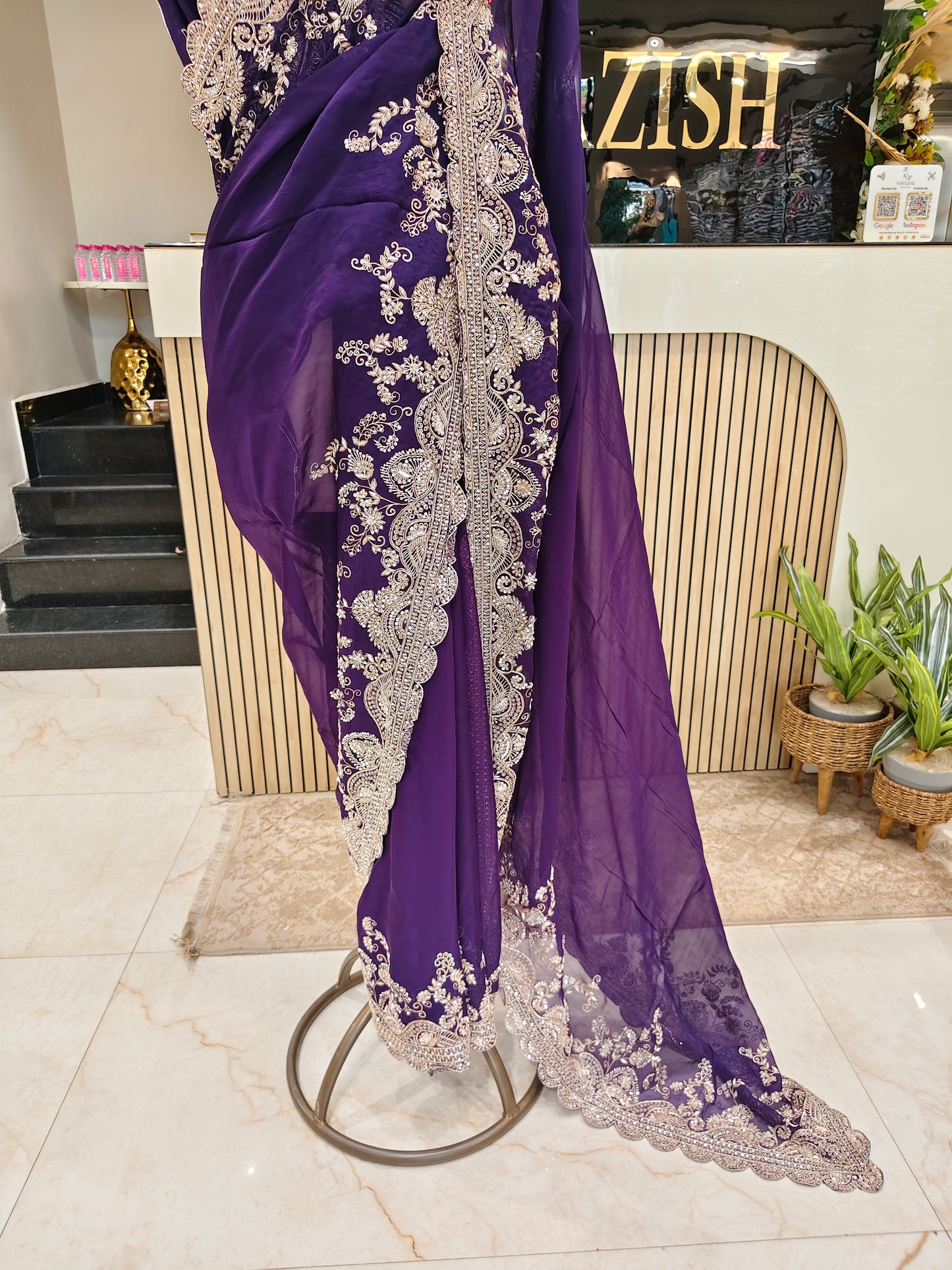 Purple Organza Saree