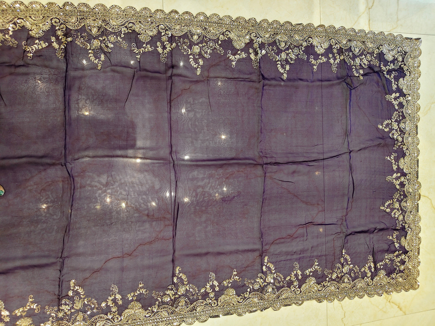 Purple Organza Saree