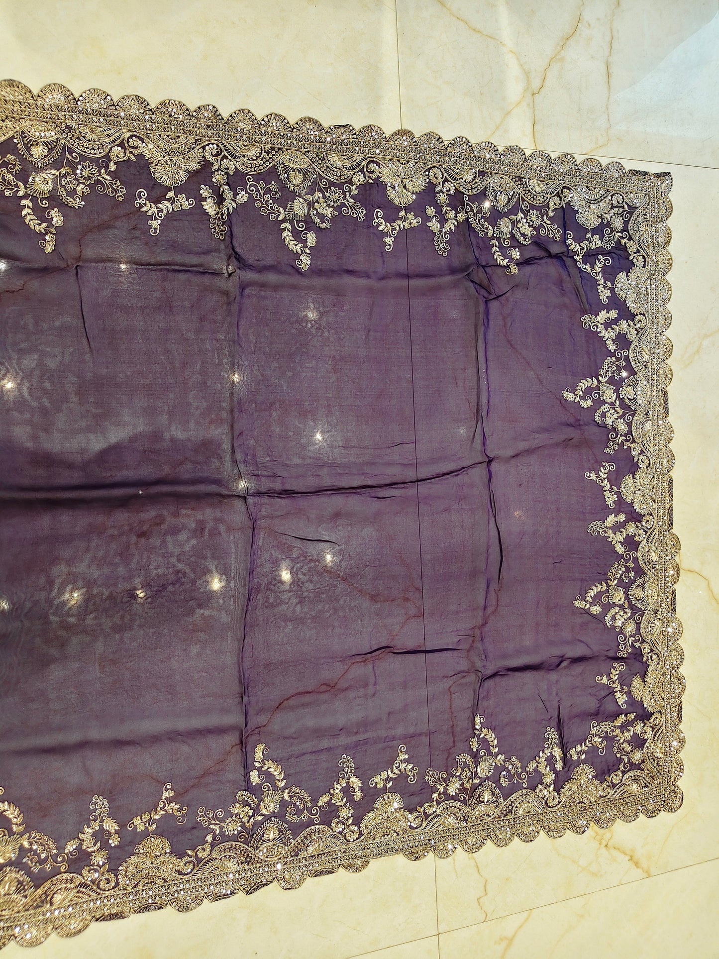 Purple Organza Saree