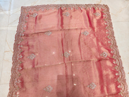 Maroon Crush Tissue Saree