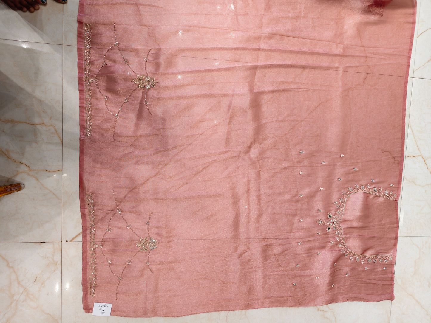 Baby Pink Tissue Saree