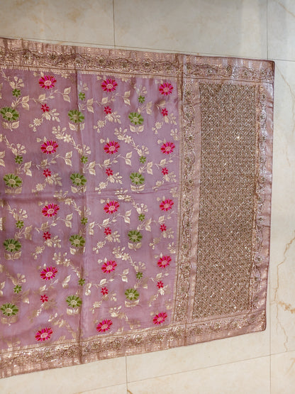 Lavender Crepe Saree