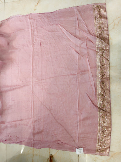 Lavender Crepe Saree