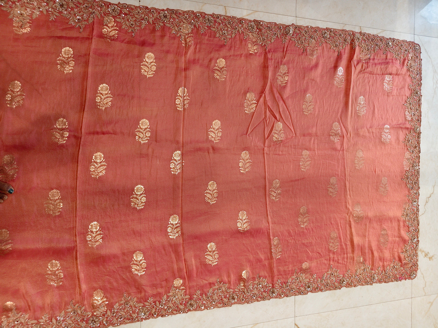 Baby Pink Tissue Saree