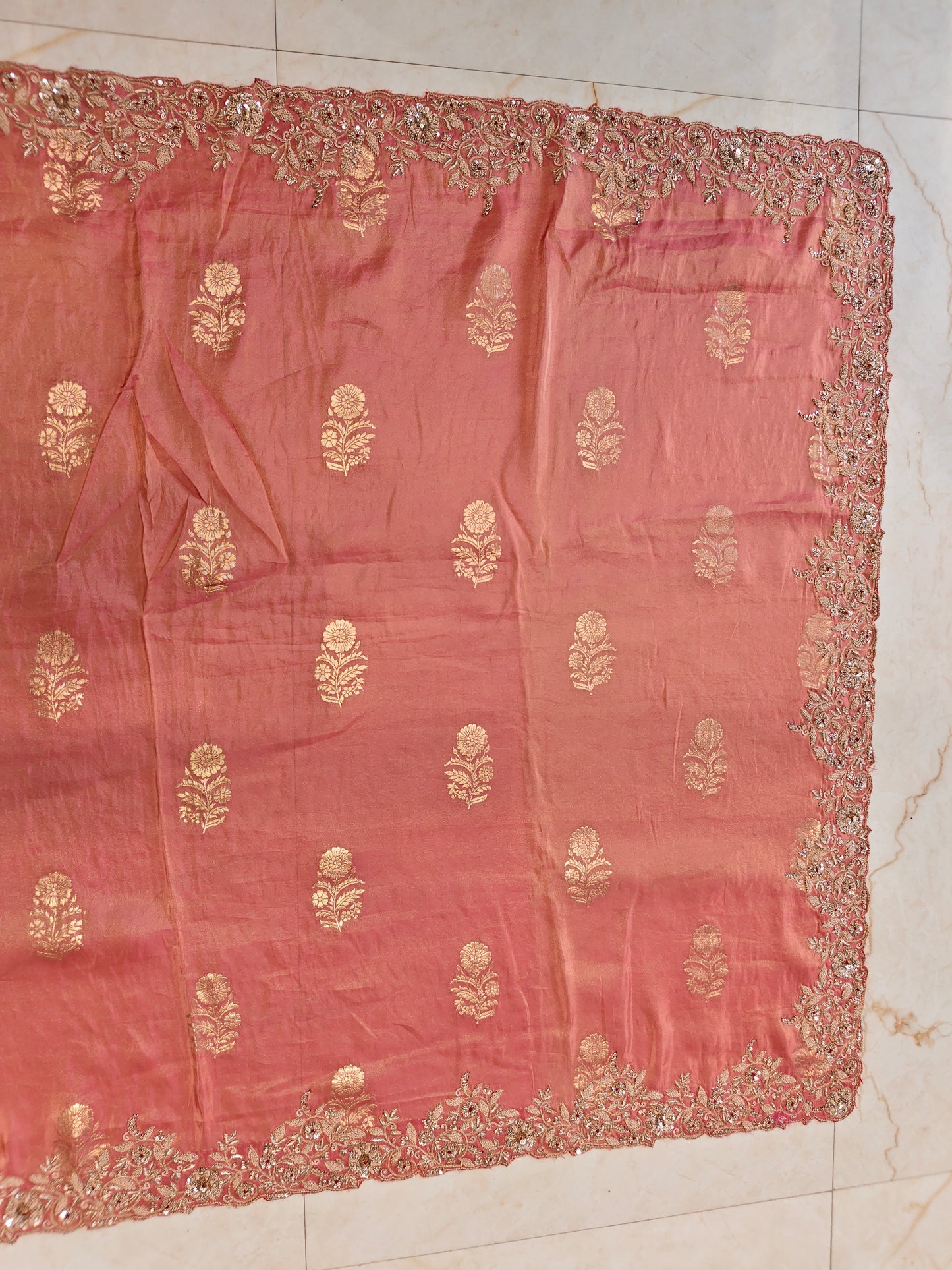 Baby Pink Tissue Saree
