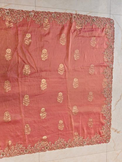 Baby Pink Tissue Saree