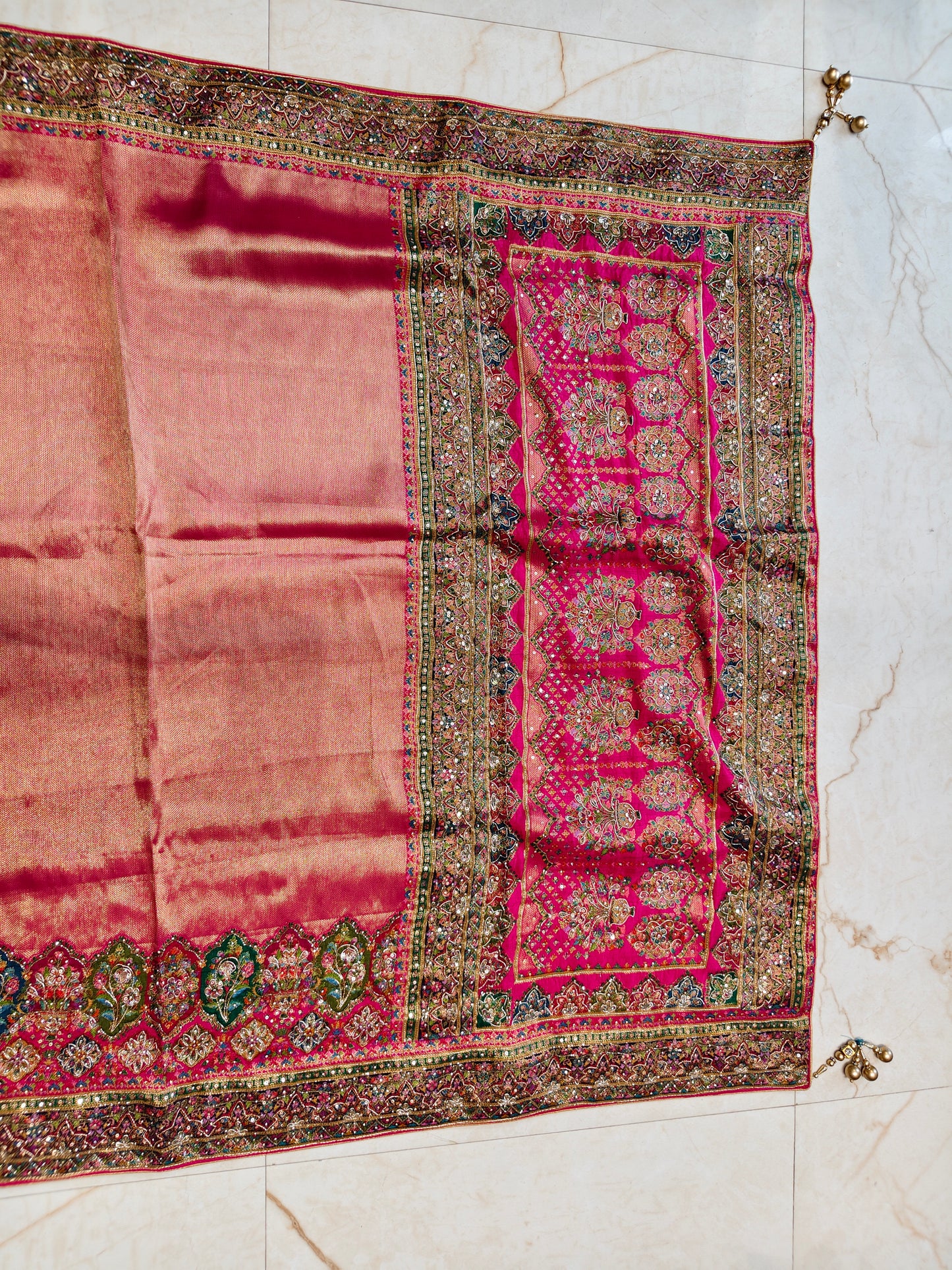Rani Pink Tissue Saree