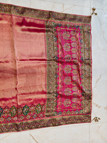 Rani Pink Tissue Saree