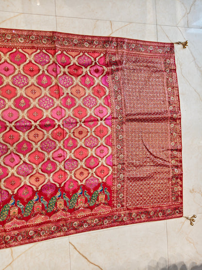 Red Modal Silk Saree