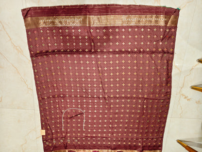 Wine Modal Crepe Saree