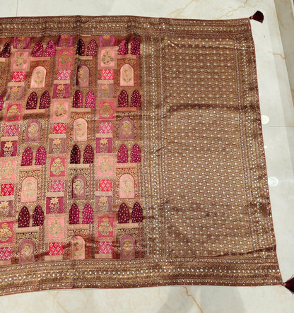 Wine Modal Crepe Saree
