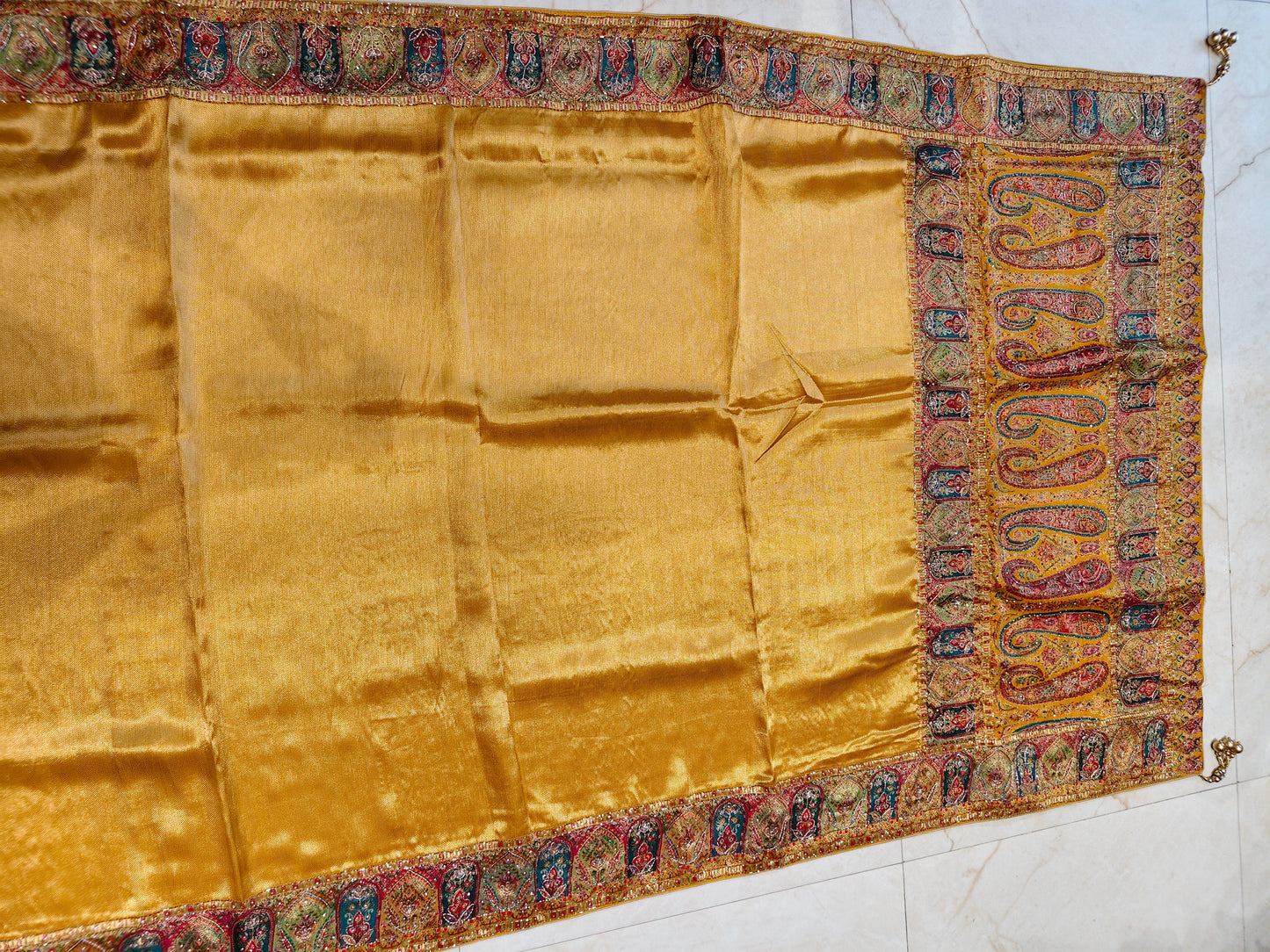 Mustard Tissue Saree