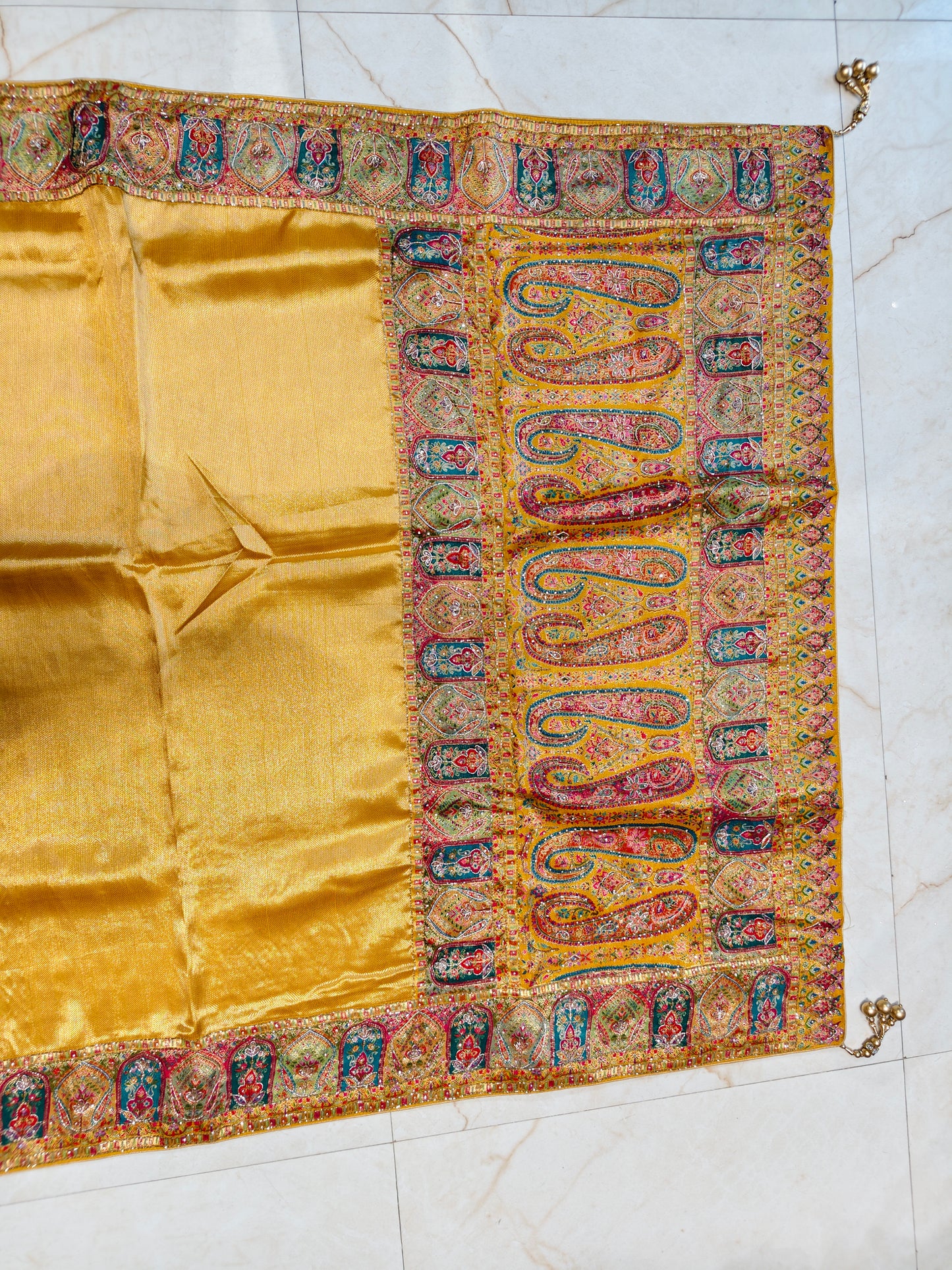 Mustard Tissue Saree