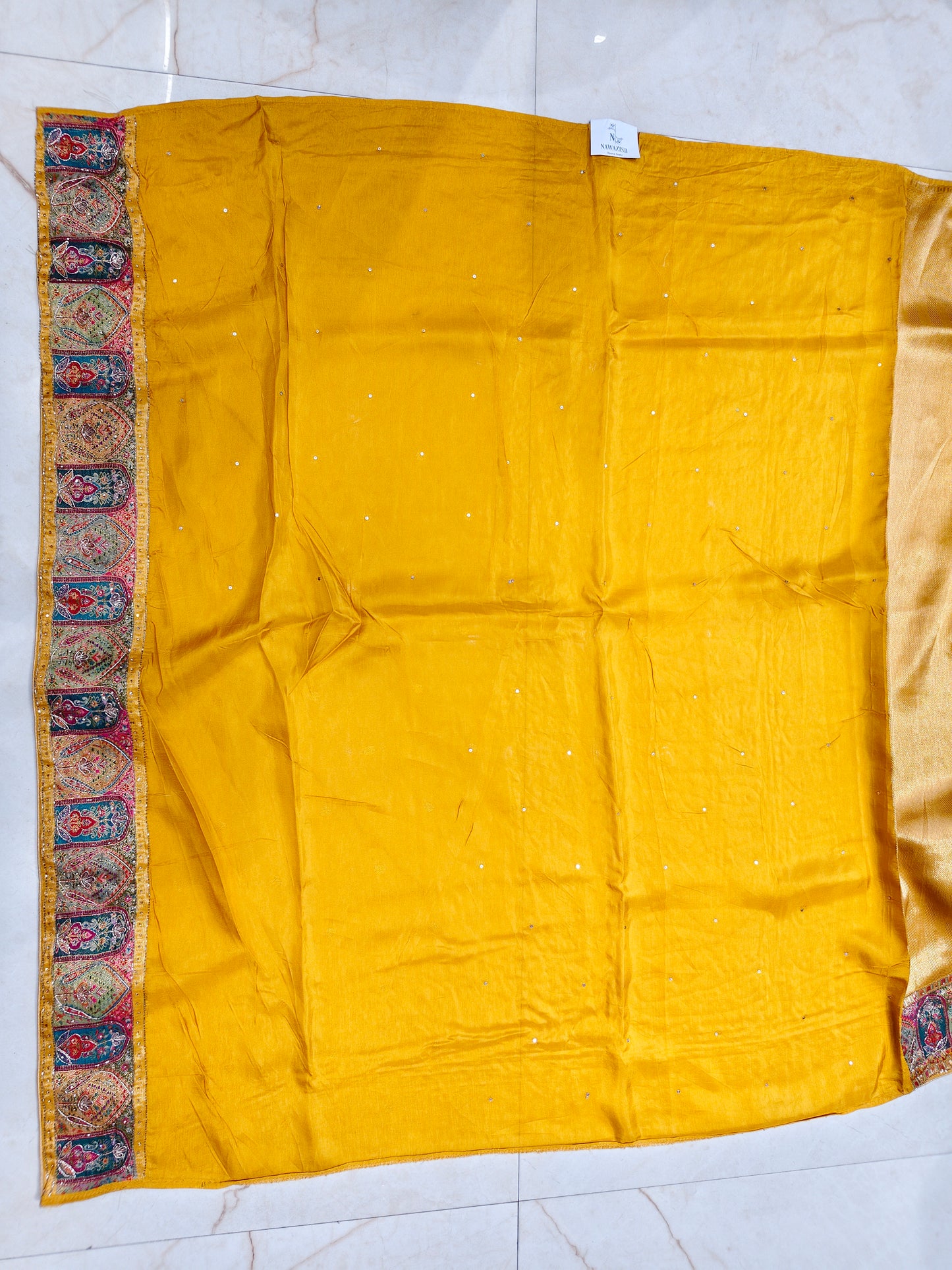 Mustard Tissue Saree