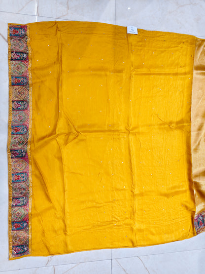 Mustard Tissue Saree
