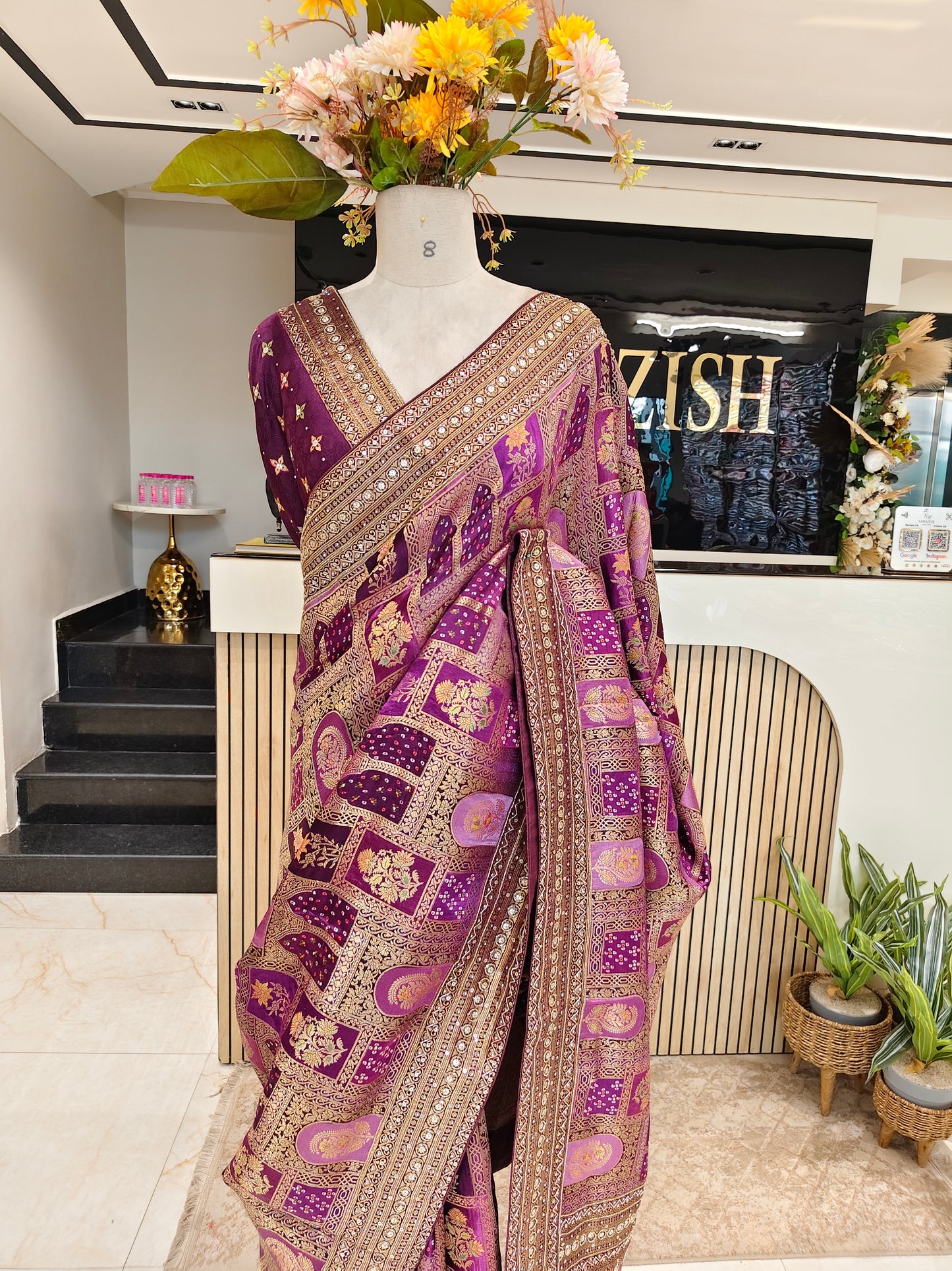 Purple Modal Crepe Saree