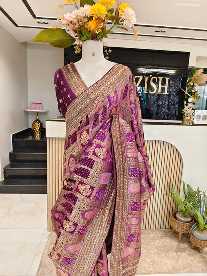 Purple Modal Crepe Saree