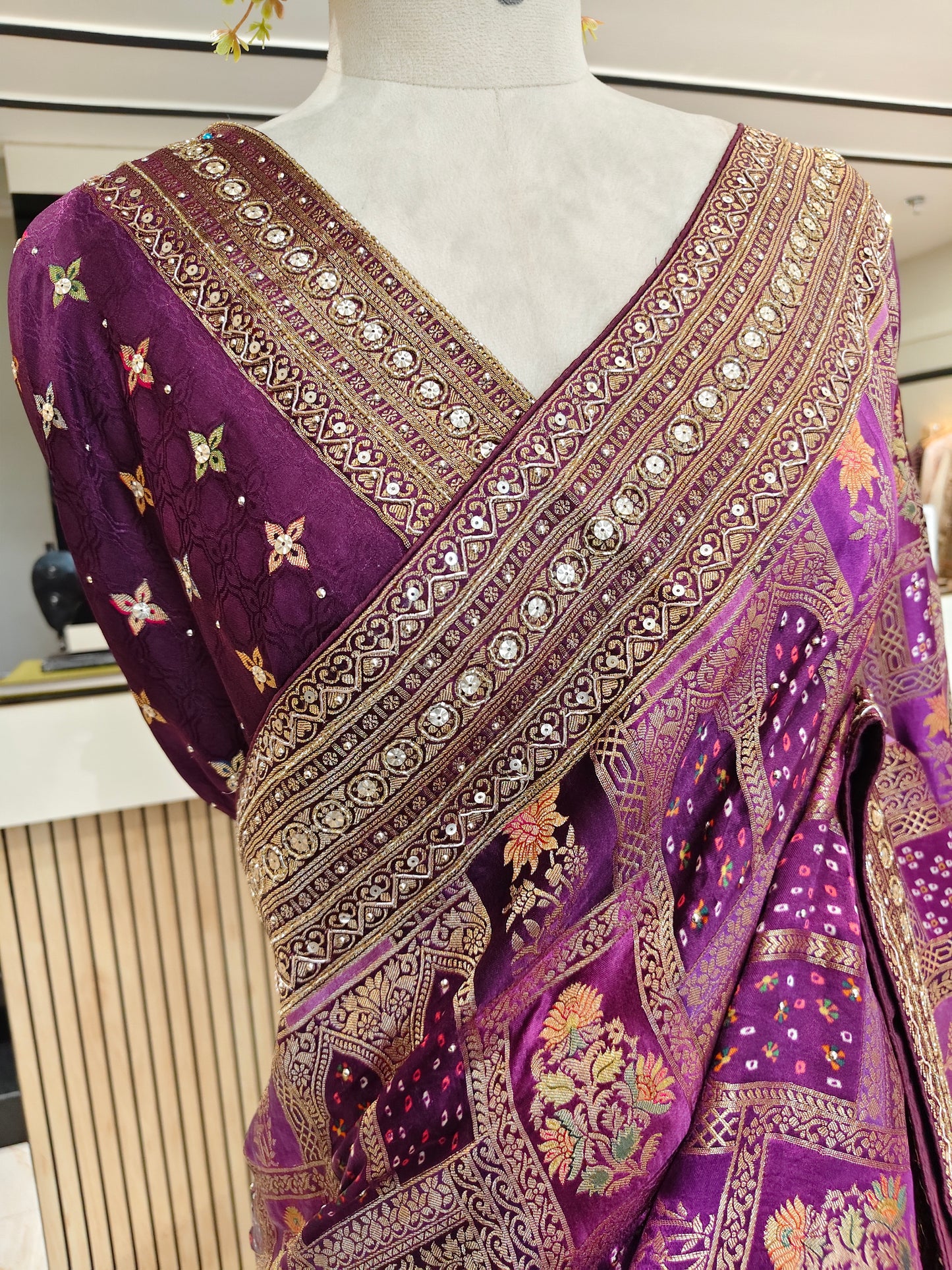 Purple Modal Crepe Saree