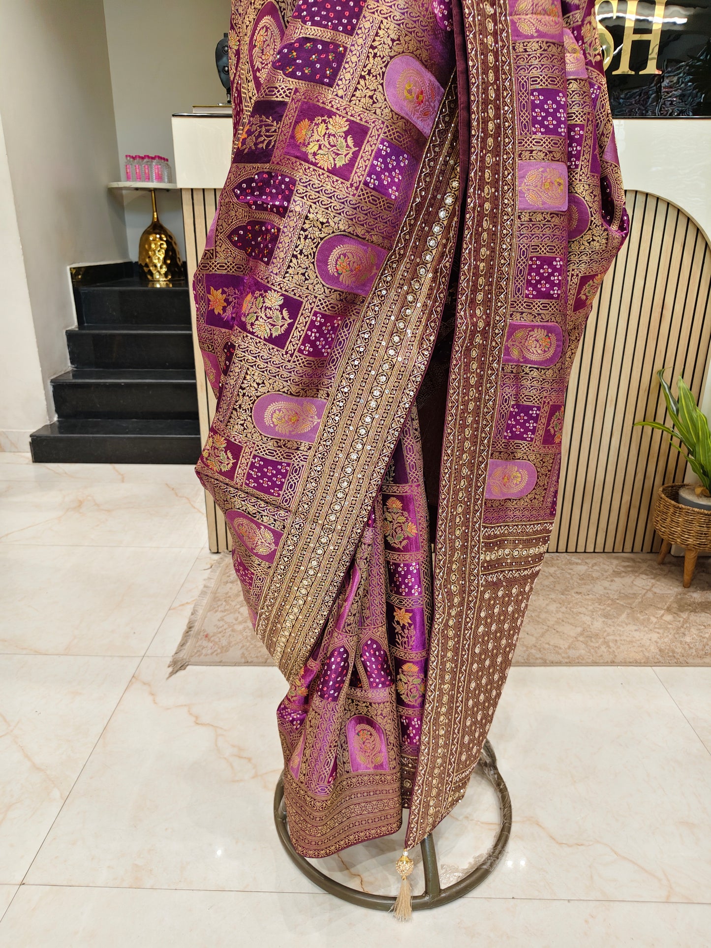 Purple Modal Crepe Saree
