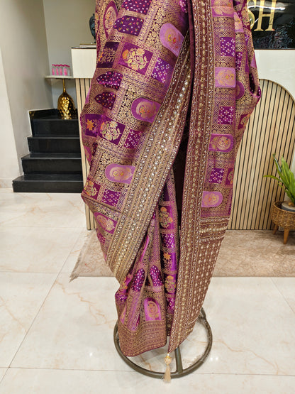 Purple Modal Crepe Saree