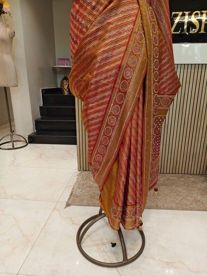 Maroon Tissue Saree