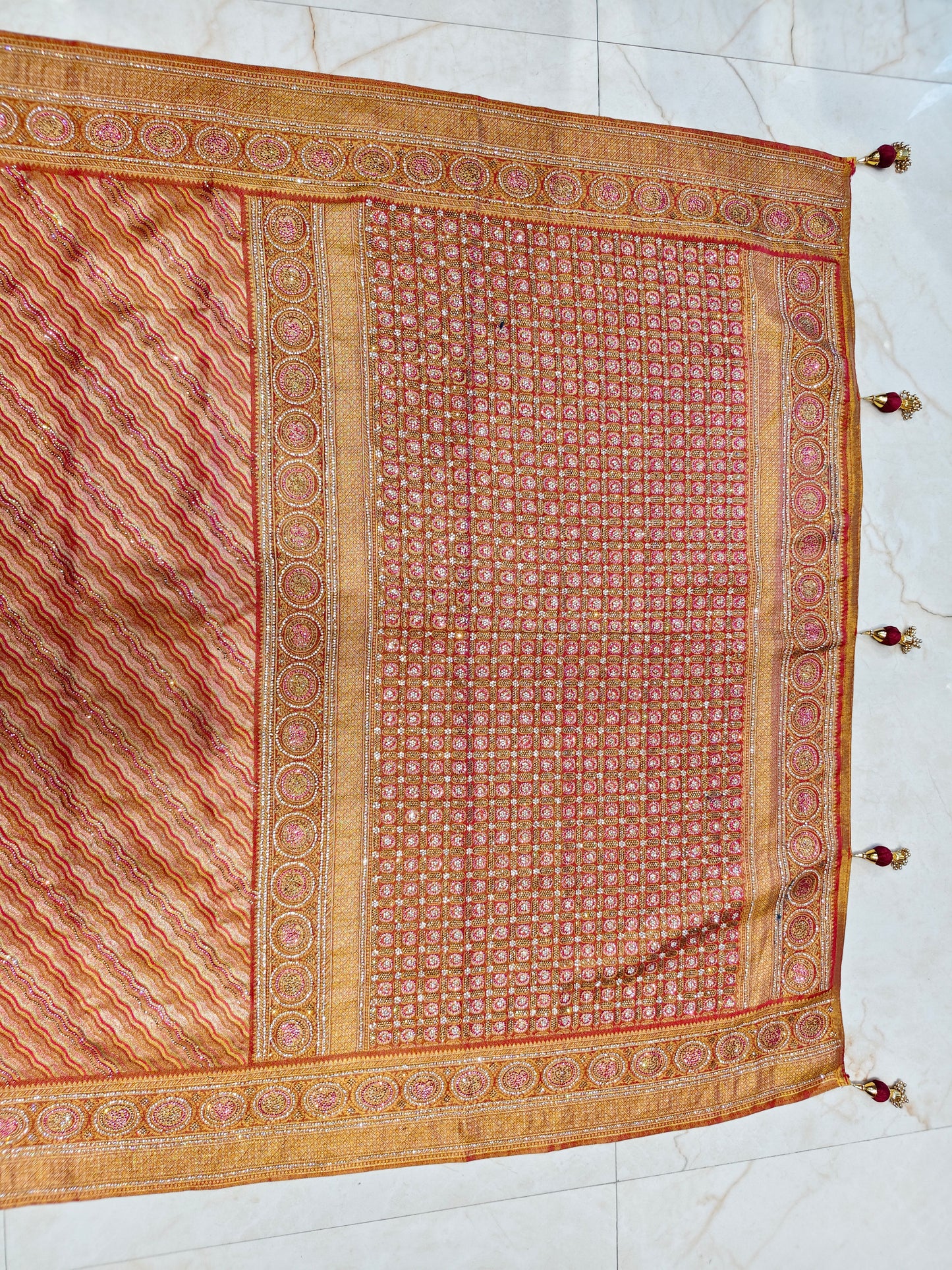 Maroon Tissue Saree