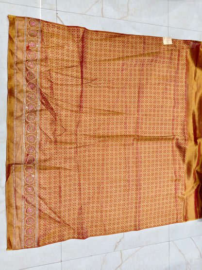 Maroon Tissue Saree