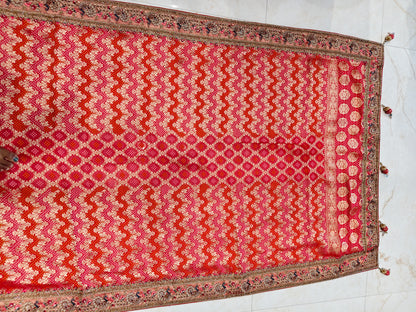 Red Khaddi Georgette Saree