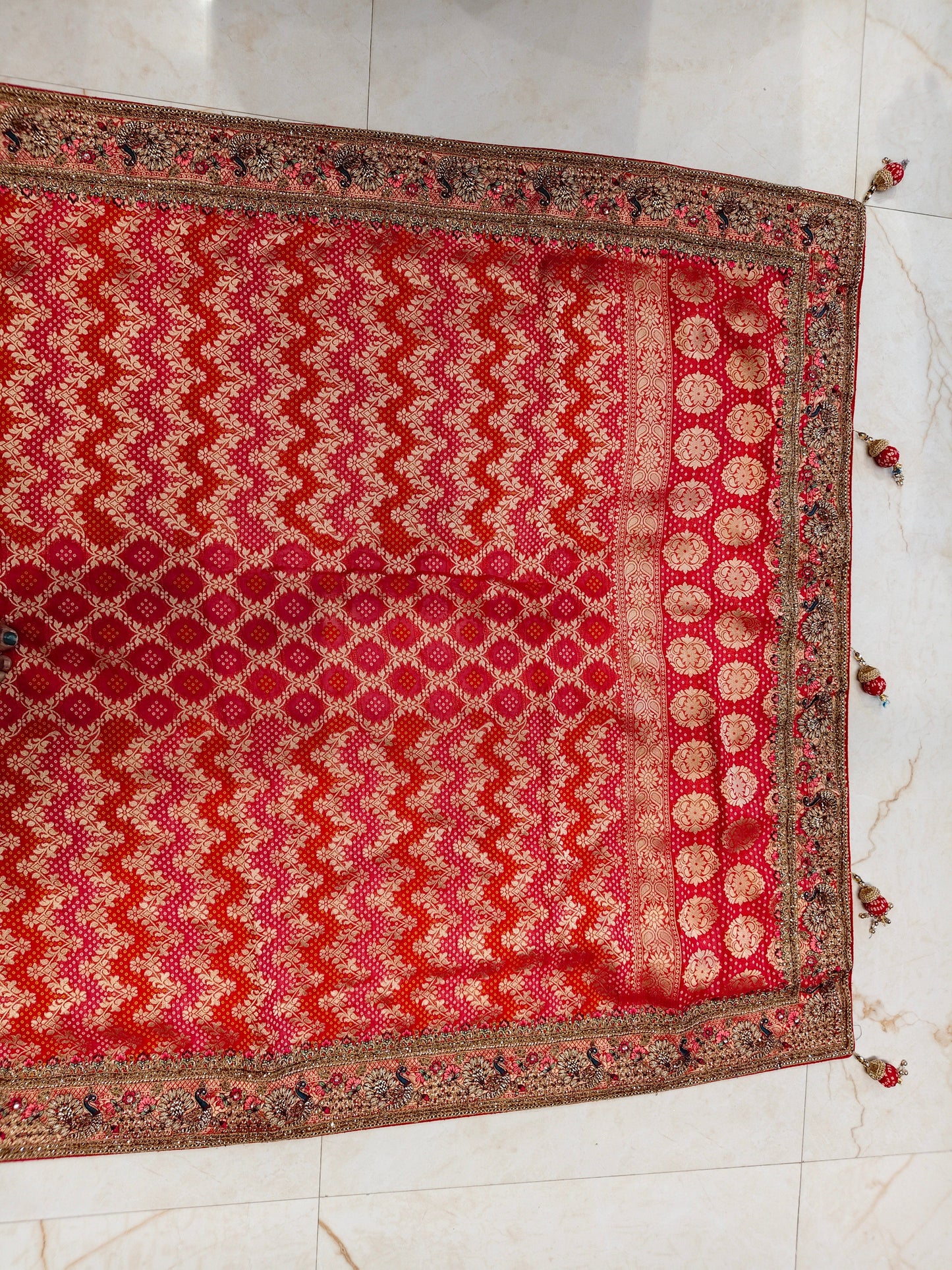 Red Khaddi Georgette Saree