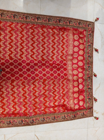 Red Khaddi Georgette Saree