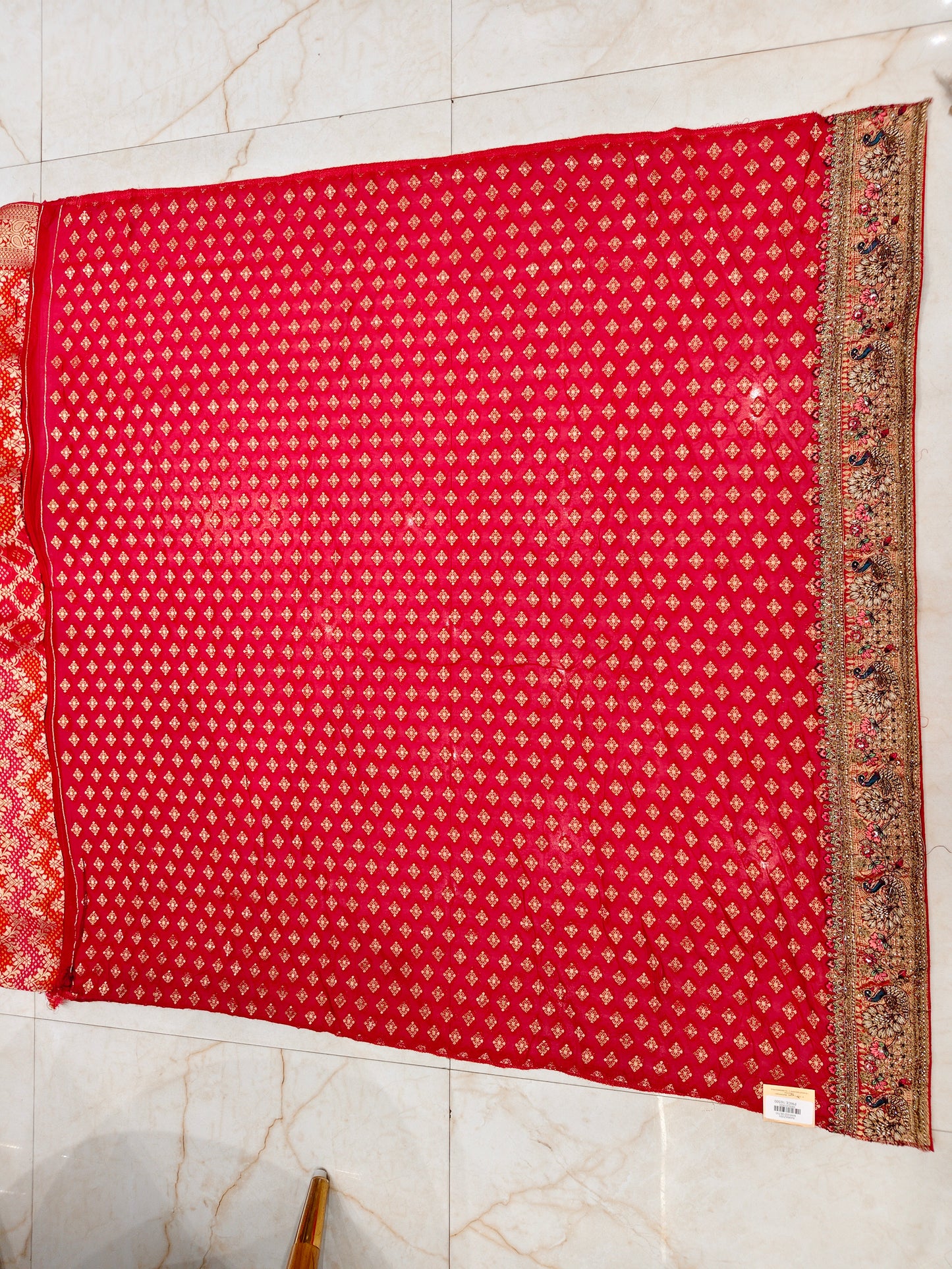 Red Khaddi Georgette Saree