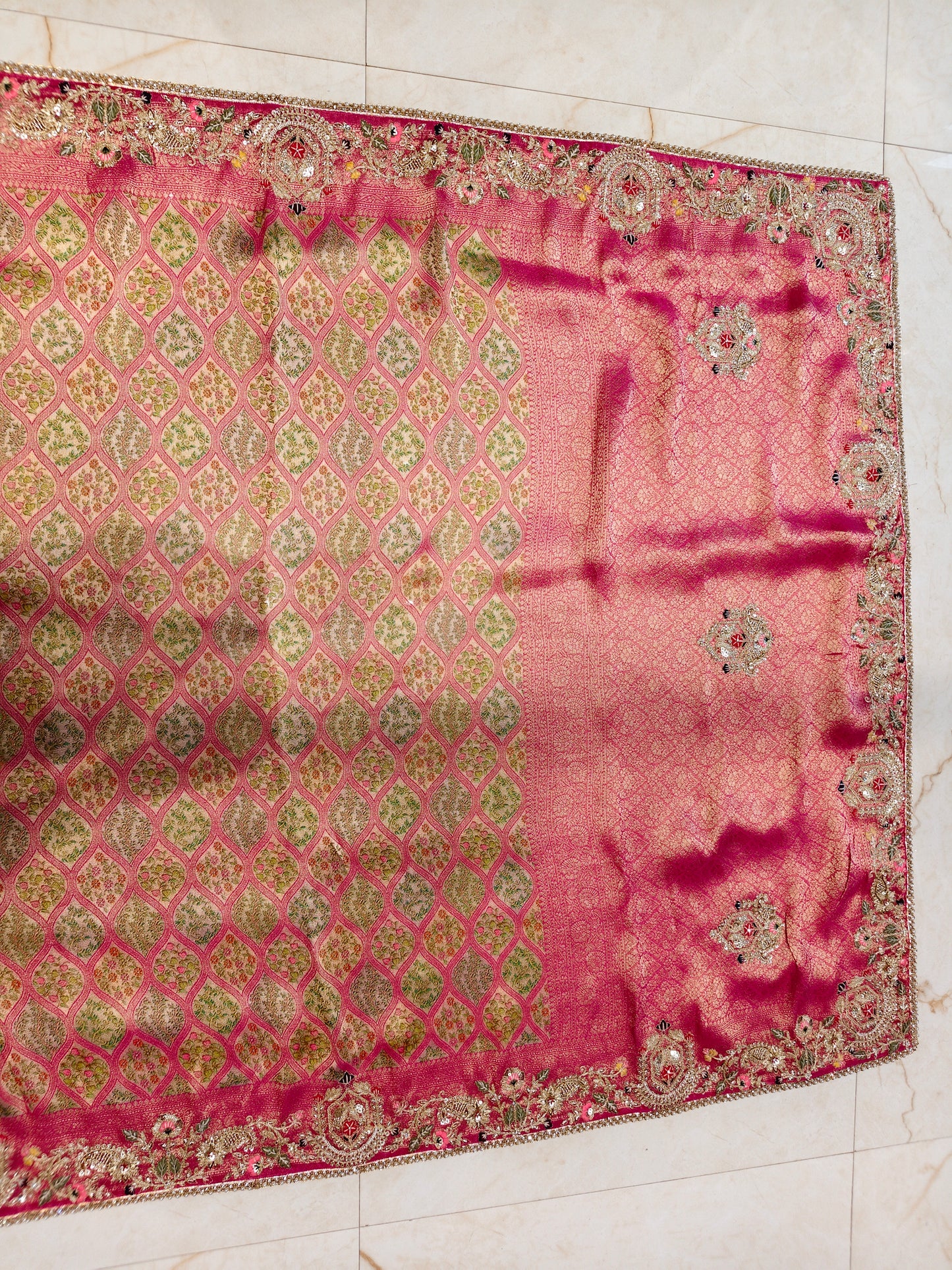 Rani Pink Tissue Saree