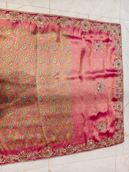 Rani Pink Tissue Saree