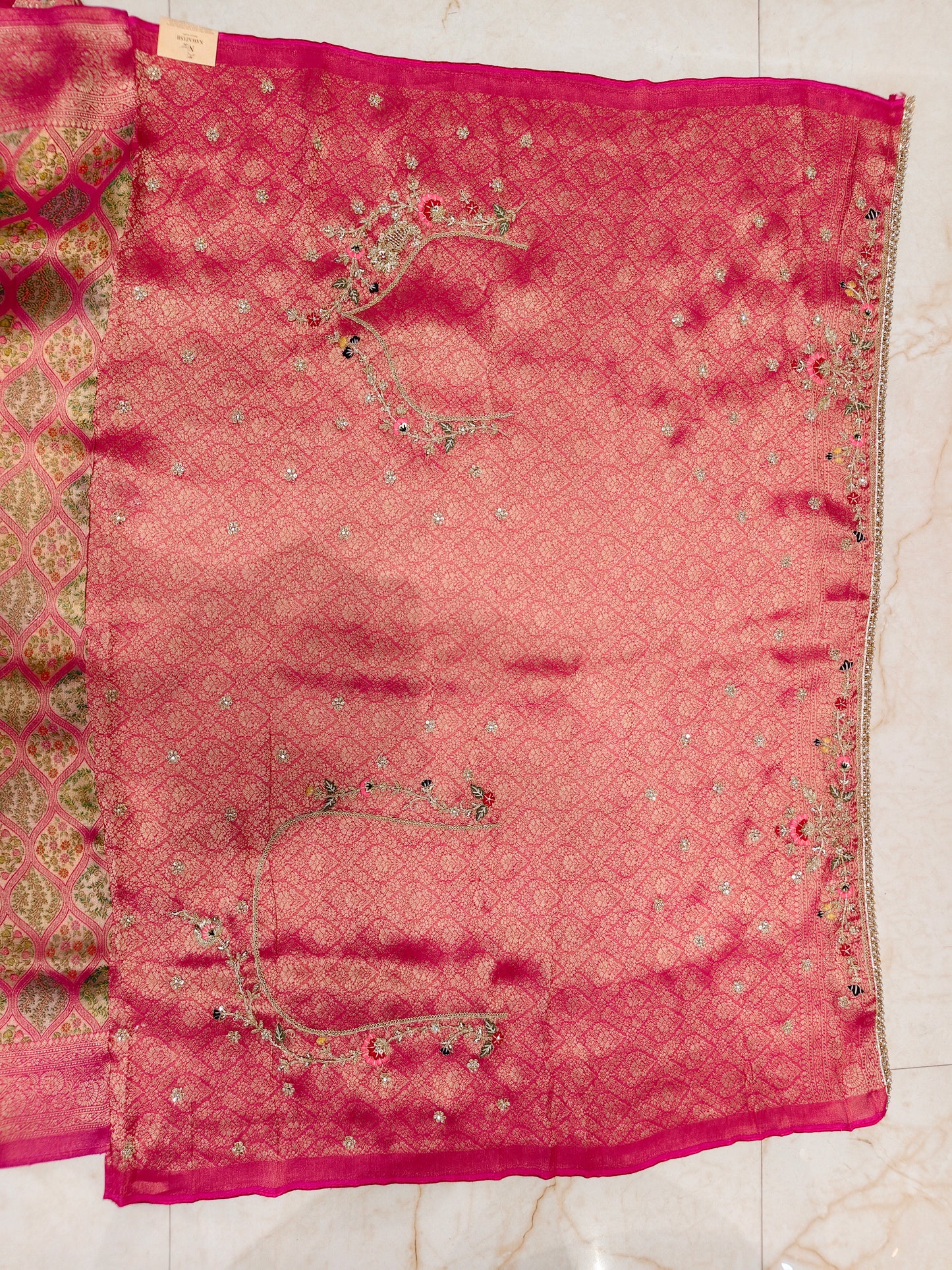 Rani Pink Tissue Saree